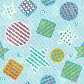 Fabric figures seamless pattern Stock Illustration