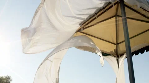 Fabric fluttering in the sky background Stockbeeldmateriaal 59759355