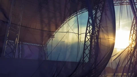 Fabric fluttering in the sunset Stock Footage 110847685