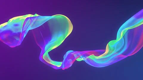 Fabric fluttering in the wind on abstract background, 3d render Stock Illustration