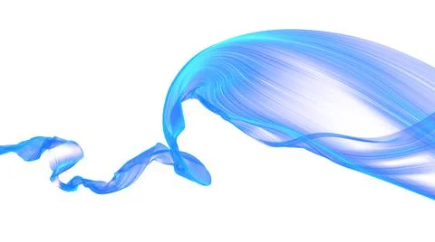 Fabric fluttering in the wind on a white background Stock Illustration