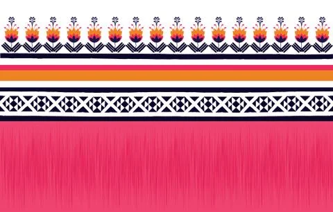Fabric geometric ethnic pattern seamless. Stock-Illustration