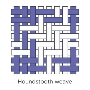 Fabric houndstooth weave type sample. Weave samples for textile education. Co Ilustración de archivo
