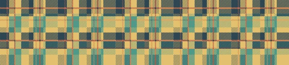 Fabric lumberjack seamless pattern. Checkered yellow blue ornament Stock Illustration