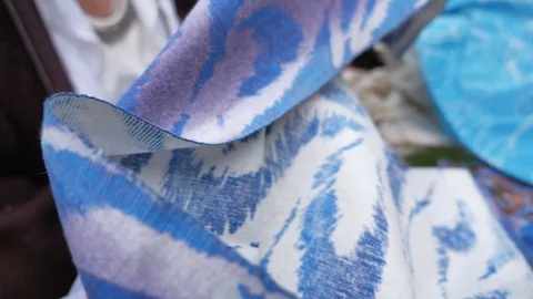 Fabric material for clothes multicolored Stock Footage 118972507