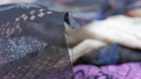 Fabric material for clothes multicolored Stock Footage 118972578