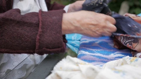 Fabric material for clothes multicolored Stock Footage 118972583