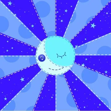 Fabric moon Stock Illustration