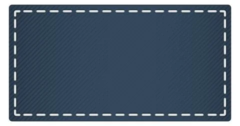 Fabric patch mockup. Realistic cloth with thread stitches 库存插图