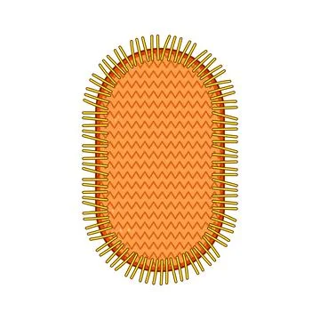 Fabric patch with zigzag texture and yellow stitching Illustrazione stock