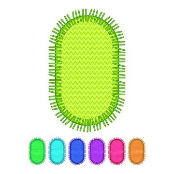 Fabric patch with zigzag texture and yellow stitching Stock Illustration