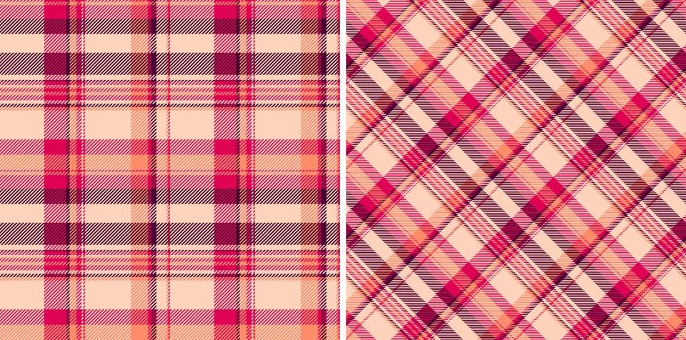 Fabric pattern check of texture seamless background with a textile vector p.. イラスト素材