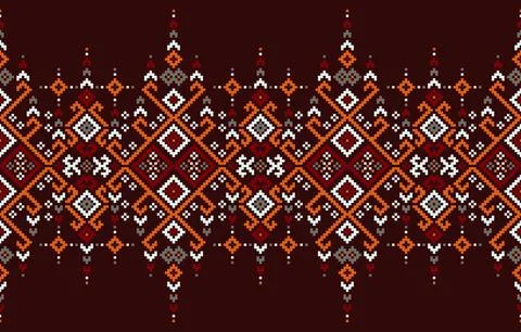 Fabric pattern geometric design inspired by traditional ethnic textiles. De.. 스톡 일러스트