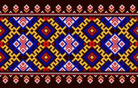 Fabric pattern geometric design inspired by traditional ethnic textiles. Th.. Stockillustratie