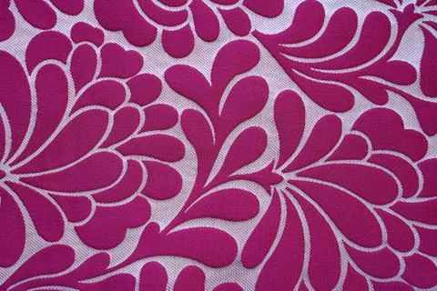 Fabric with pattern of pink flowers Stock Photos