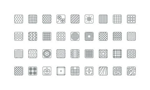 Fabric pattern square shape templates, simple texture decor, animal print line Stock Illustration