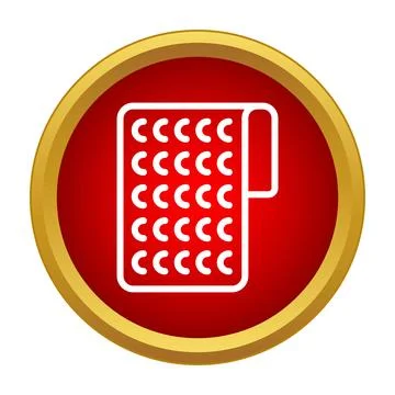 Fabric pattern swatch icon on red circle Stock Illustration
