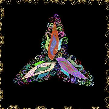 Fabric pattern texture daisy flowers detail. Flowers on green, black and neutral Stock Illustration