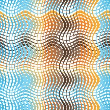 Fabric plaid texture (Vector seamless wave background) Stock Illustration