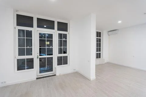 Fabric Pop Up basic unit Advertising banner media display backdrop, empty Stock Photos