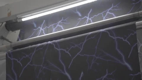 Fabric printing machines. Machine screen printing Stock Footage 248798410