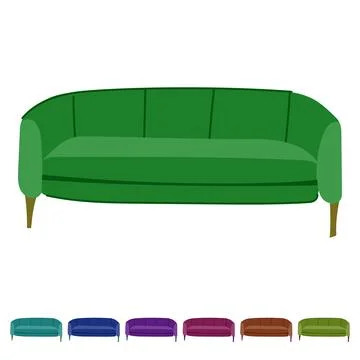 Fabric reception sofa vector cartoon graphic Stock Illustration