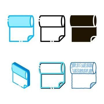 Fabric roll icon styles vector outline Stock Illustration
