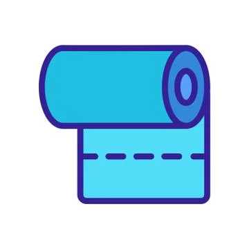 Fabric roll icon vector outline illustration Stock Illustration