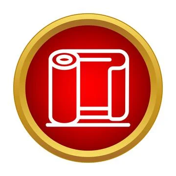 Fabric roll or carpet icon in red circle Stock Illustration