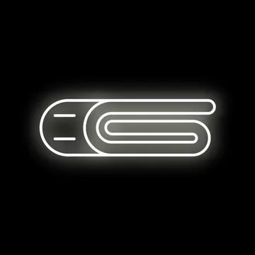 Fabric roll or folded towel neon glowing icon Stock Illustration