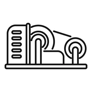 Fabric rolling machine processing cotton textile line icon Stock Illustration