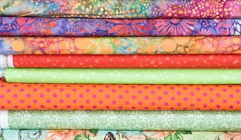 Fabric rolls Stock Photos