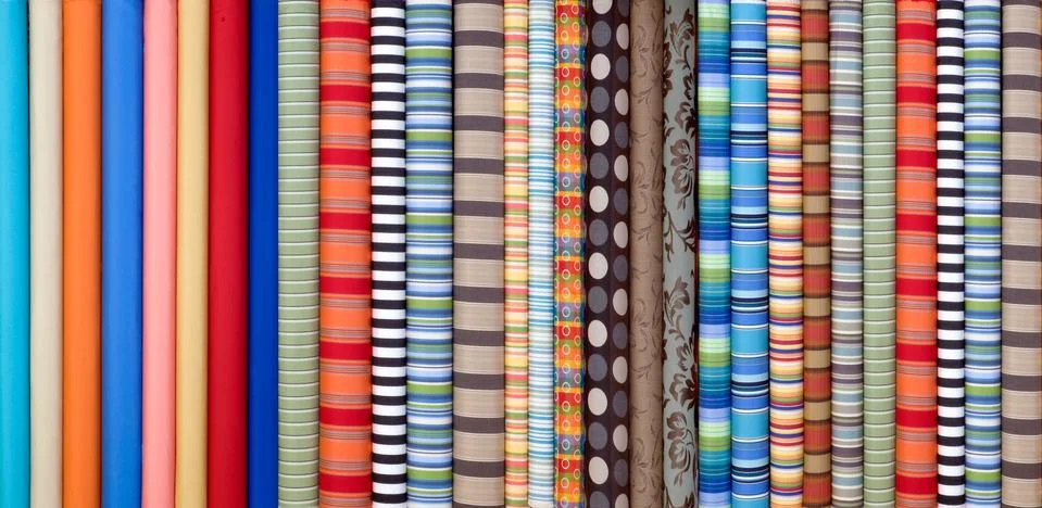 Fabric in rolls Stock Photos