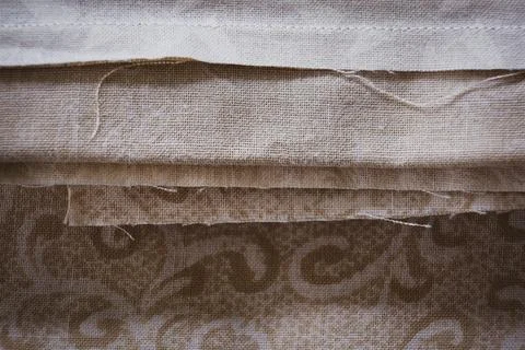 Fabric samples stacked and ready for crafting Stock Photos