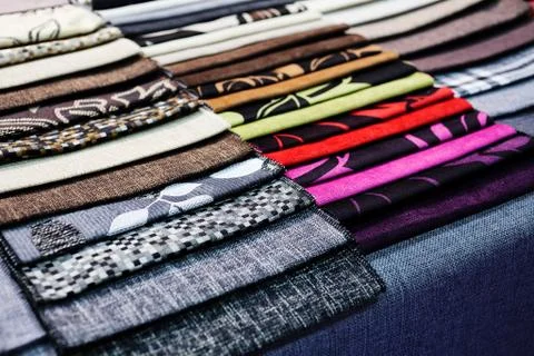 Fabric samples for textil Stock Photos