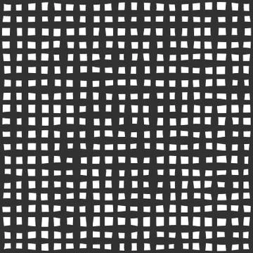 Fabric seamless pattern with textile mesh texture, black on white background Stock Illustration