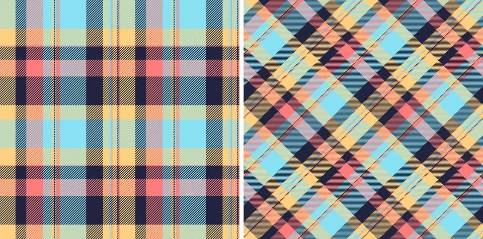 Fabric seamless vector of textile background pattern with a tartan texture .. 스톡 일러스트