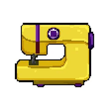 Fabric sew machine pixel art vector illustration Stock Illustration