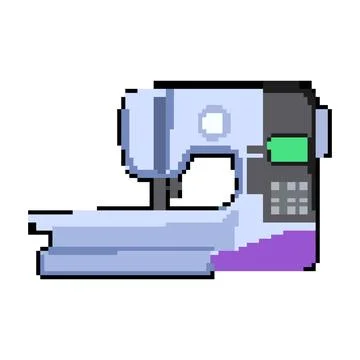 Fabric sew machine pixel art vector illustration Illustrazione stock