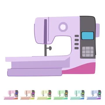 Fabric sew machine vector cartoon graphic Stock Illustration