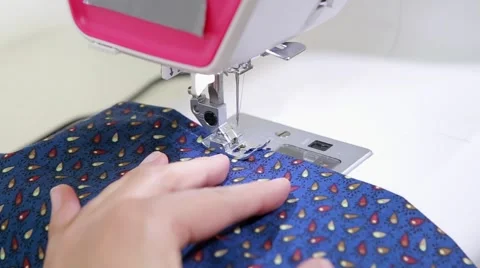 Fabric sewing machine close up Vidéo 62425591