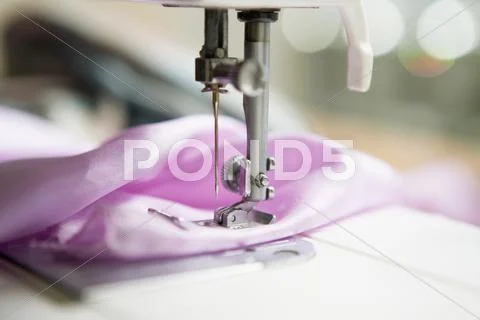 Fabric In A Sewing Machine