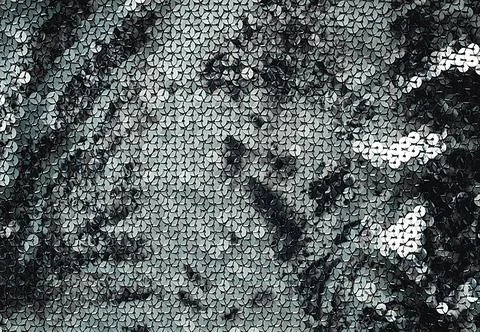 Fabric Silver texture with spangles. Background sequin. Glitter texture. Fabr Stock Photos