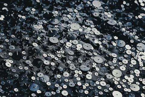 Fabric Silver texture with spangles. Background sequin. Glitter texture. Fabr Stock Photos