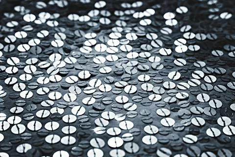 Fabric Silver texture with spangles. Background sequin. Glitter texture. Fabr Stock Photos