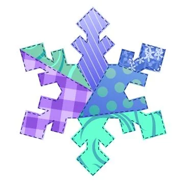 Fabric snowflake Stock Illustration