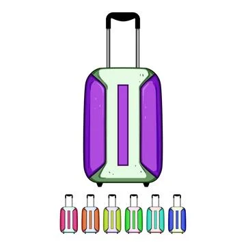 Fabric soft shell suitcase cartoon vector graphic Stock Illustration