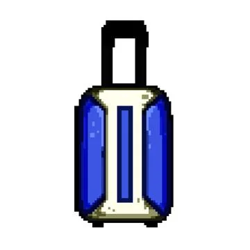Fabric soft shell suitcase pixel art vector illustration Stock Illustration