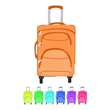 Fabric soft shell suitcase vector cartoon graphic Stockillustratie