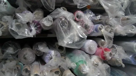 Fabric stocked in warehouse Video stock 44720326